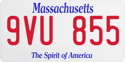MA license plate 9VU855