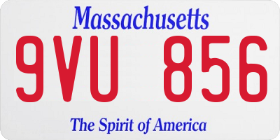 MA license plate 9VU856