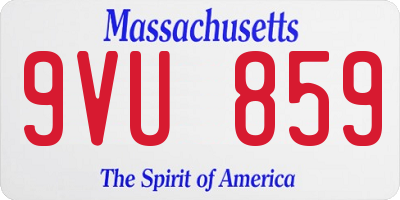 MA license plate 9VU859