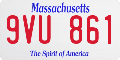 MA license plate 9VU861