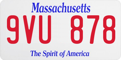 MA license plate 9VU878