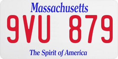 MA license plate 9VU879
