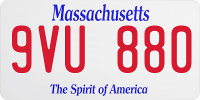 MA license plate 9VU880