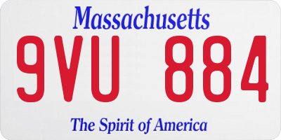 MA license plate 9VU884