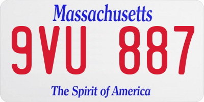 MA license plate 9VU887