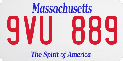 MA license plate 9VU889