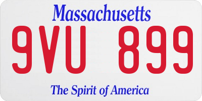 MA license plate 9VU899