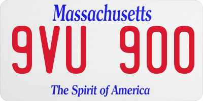 MA license plate 9VU900
