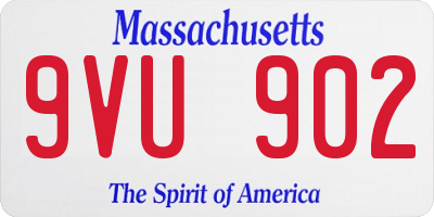 MA license plate 9VU902