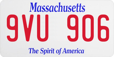 MA license plate 9VU906