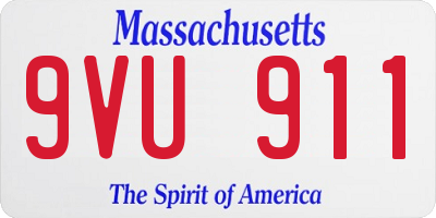 MA license plate 9VU911