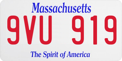 MA license plate 9VU919
