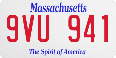 MA license plate 9VU941