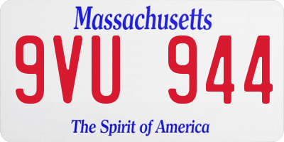 MA license plate 9VU944