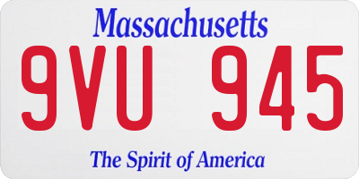 MA license plate 9VU945