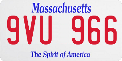 MA license plate 9VU966