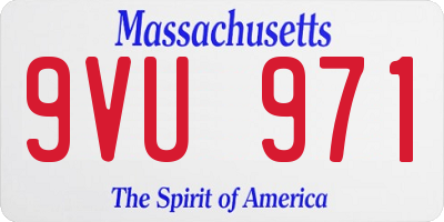 MA license plate 9VU971