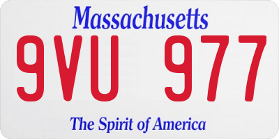 MA license plate 9VU977