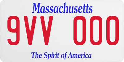 MA license plate 9VV000