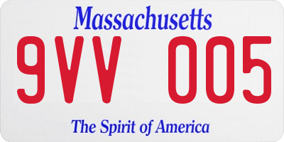 MA license plate 9VV005