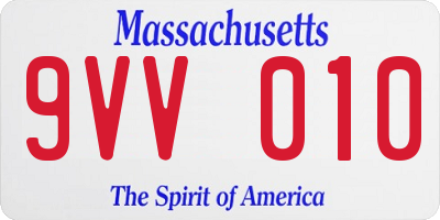 MA license plate 9VV010
