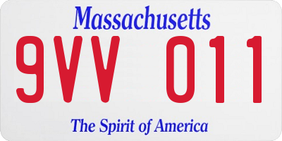 MA license plate 9VV011