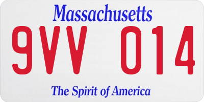 MA license plate 9VV014
