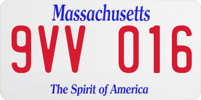 MA license plate 9VV016