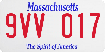 MA license plate 9VV017