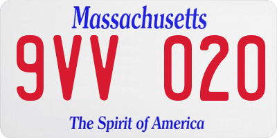 MA license plate 9VV020