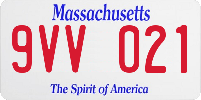 MA license plate 9VV021