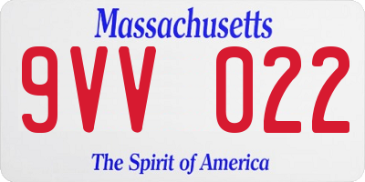 MA license plate 9VV022