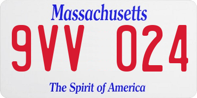 MA license plate 9VV024