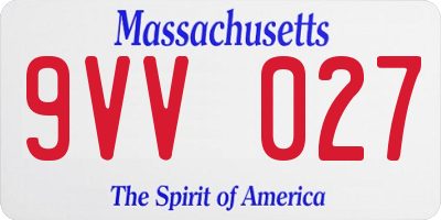 MA license plate 9VV027