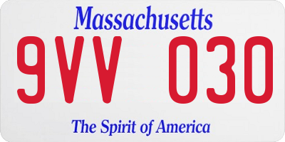 MA license plate 9VV030
