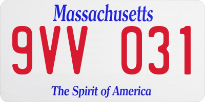 MA license plate 9VV031