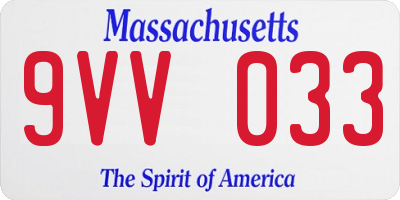 MA license plate 9VV033