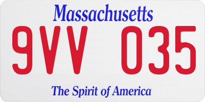 MA license plate 9VV035