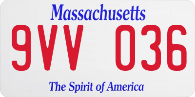 MA license plate 9VV036
