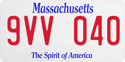 MA license plate 9VV040