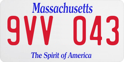 MA license plate 9VV043