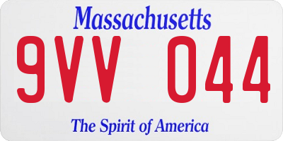 MA license plate 9VV044