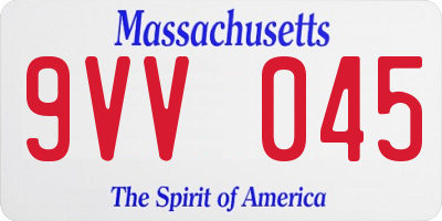 MA license plate 9VV045