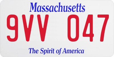 MA license plate 9VV047