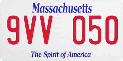 MA license plate 9VV050