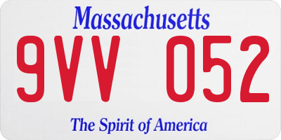 MA license plate 9VV052