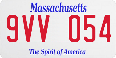 MA license plate 9VV054