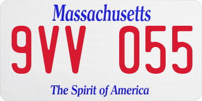 MA license plate 9VV055