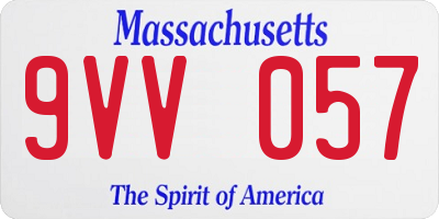 MA license plate 9VV057