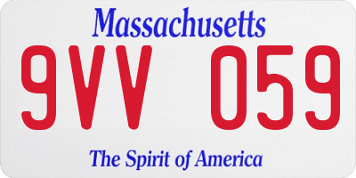 MA license plate 9VV059